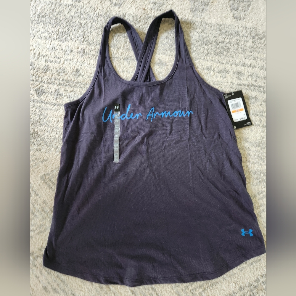 Under Armour Gray and Blue Racerback Tank Top